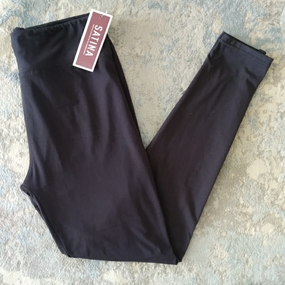 NWT Satina High Waisted Leggings One Size Dark Gray